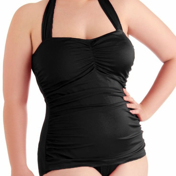 Large Size One-Piece Swimsuit with Support and Skirt for Women