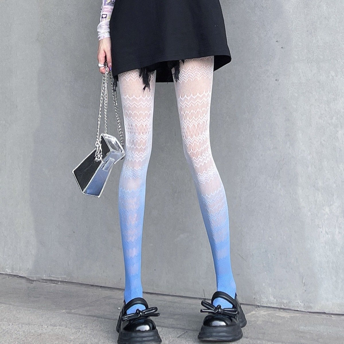 Gradient Color Silk Net Socks for Women