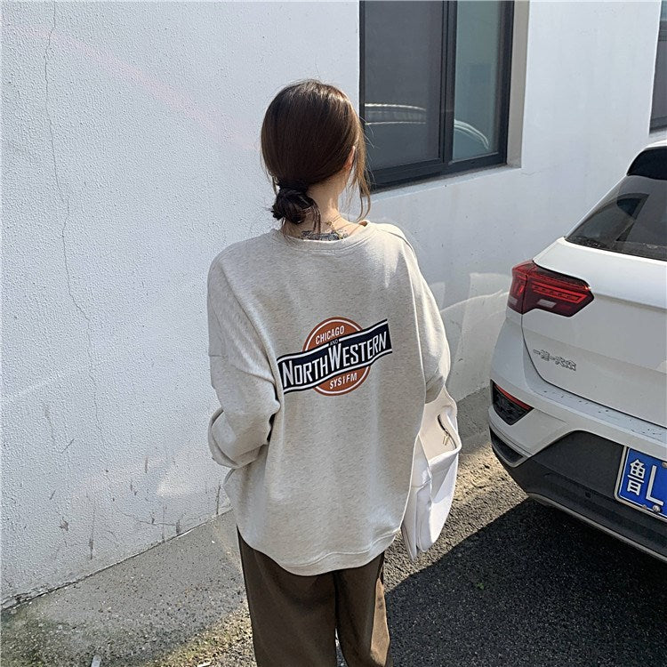 Women's Casual Long-Sleeve Letter Pullover Sweater