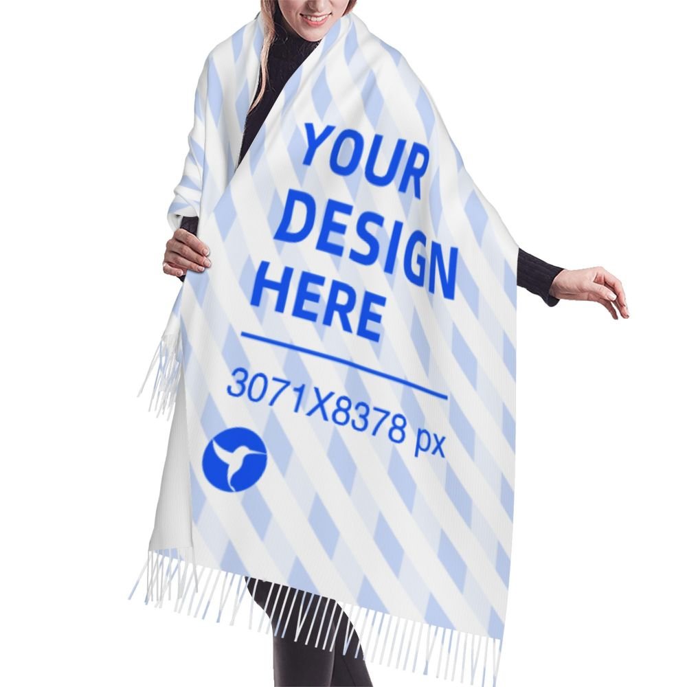 Warm Faux Cashmere Fringe Scarf for Women