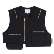 Summer Zipper Vest for Women, Dark Multi-zip Sleeveless Waistcoat Style