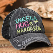 Black Embroidered Baseball Cap for Women