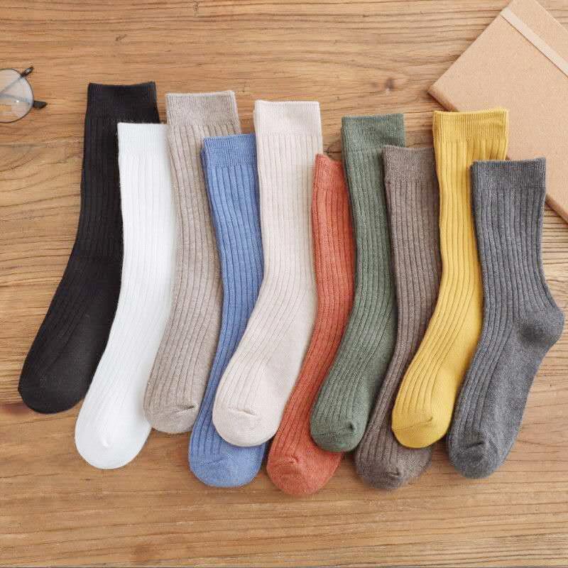 Cozy Mid-Calf Cotton Socks for Women