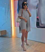 European Style Solid Color Mid-Length Jumpsuits for Women