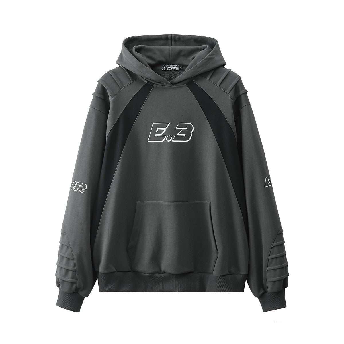 Dark High Street Oversized Colorblock Hoodie