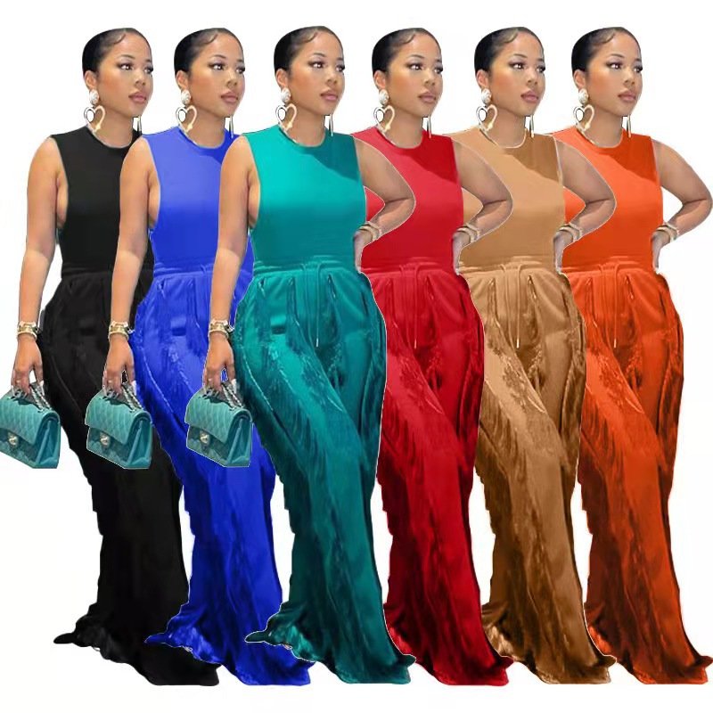 Solid Color Vest Jumpsuit for Women