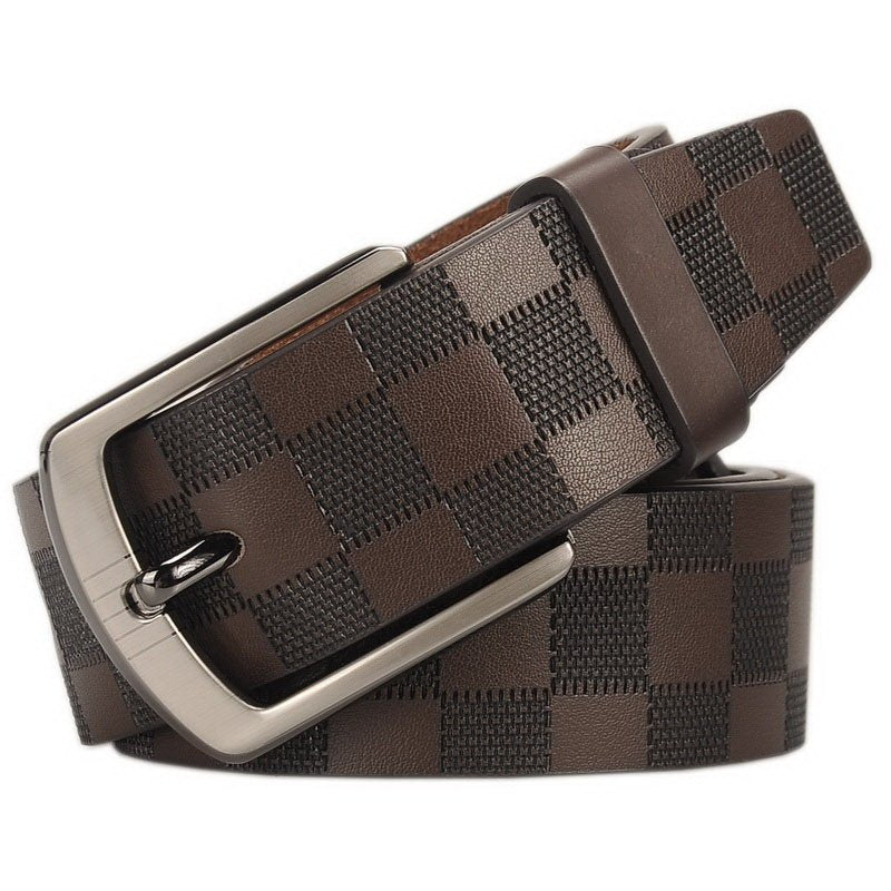 Classic Business Leather Belt with Pin Buckle