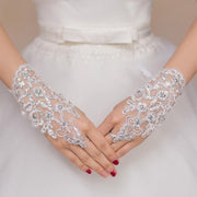 Add Elegant Touch with White Fingerless Lace Gloves