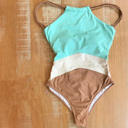 Sexy Colorblock One Piece Swimsuit for Women