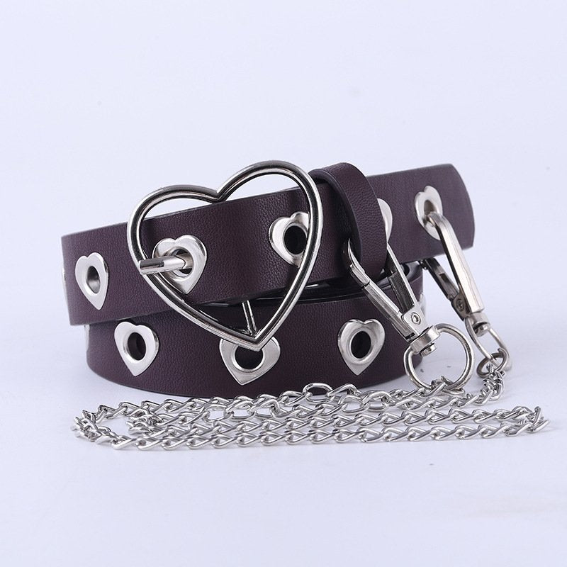 Wild Heart Buckle Cutout Ladies Belt