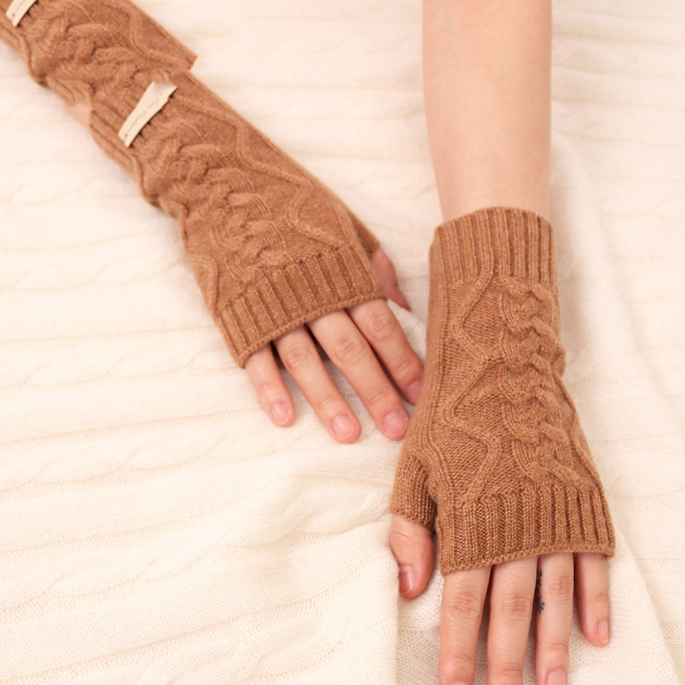 Warm Cashmere Half Finger Gloves for Women