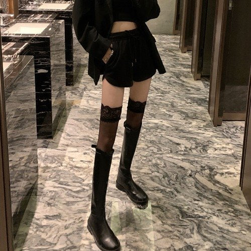 Thin White Over Knee Socks for Girls