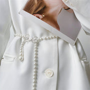 Thin Waist Pearl Chain Belt for Women