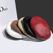 Vintage Chain Leather Beret Hat for Women