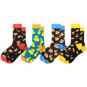 Vibrant Cartoon Duck Men's Mid-calf Length Socks