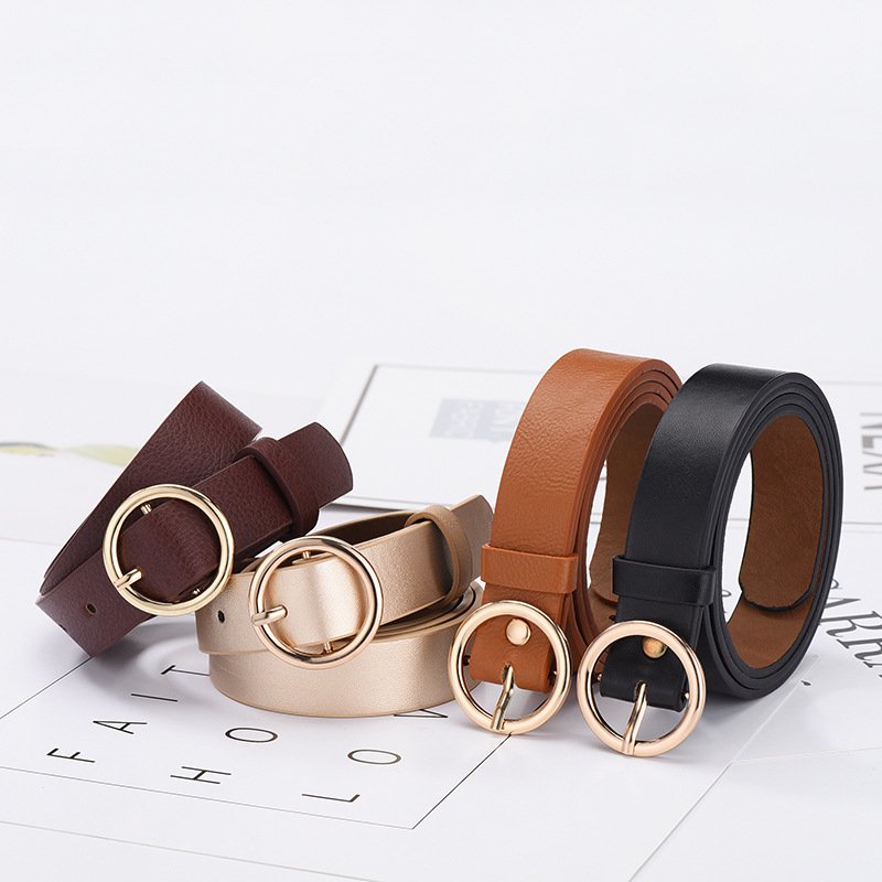 Versatile Round Buckle Belt for Men and Women