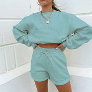 Women's Embroidered Fleece Hoodie Suit for Fall & Winter