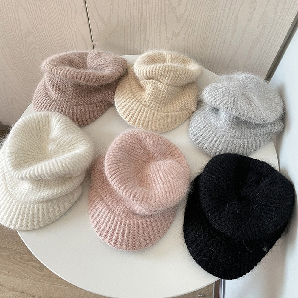 Warm Women's Knitted Octagonal Cap