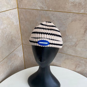 Retro Striped Knit Hat for Women