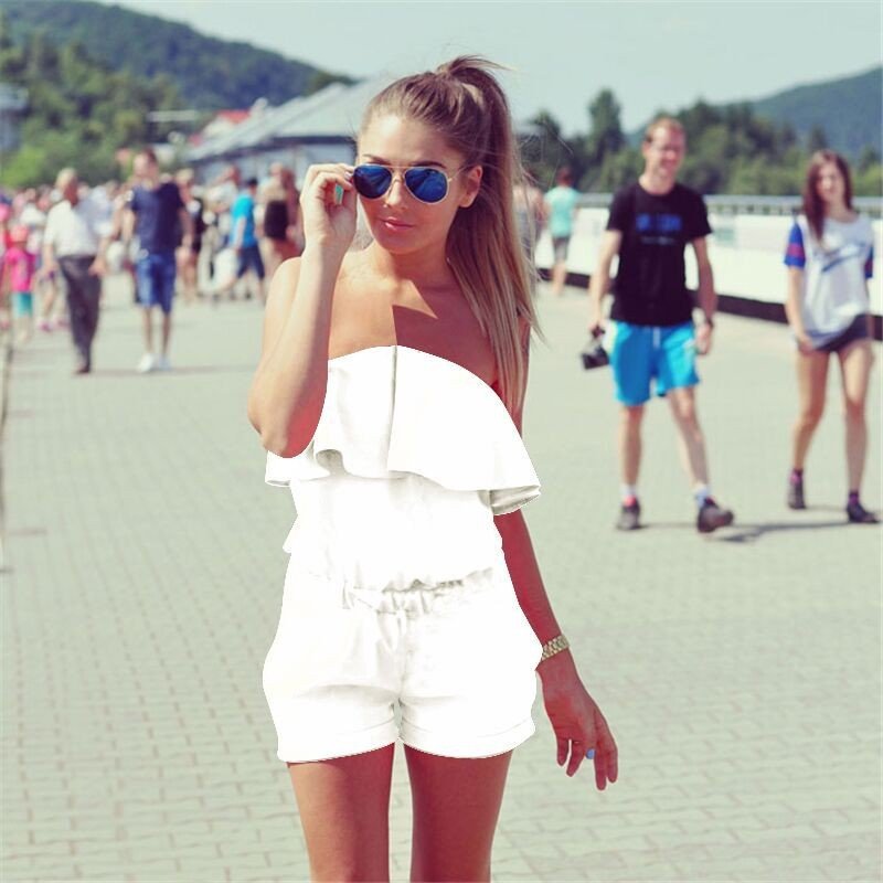 Summer Chiffon Tube Top Jumpsuit for Women