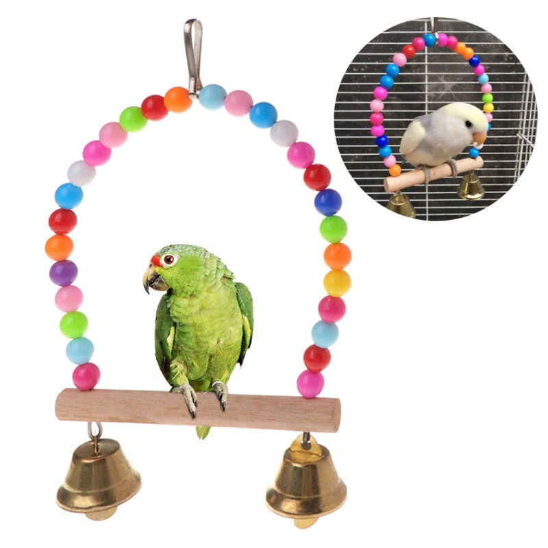 Sturdy Bird Swing Stand with Ladder and Cage