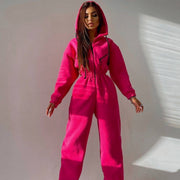 Casual Women's Hooded Jumpsuit One-Piece Suit