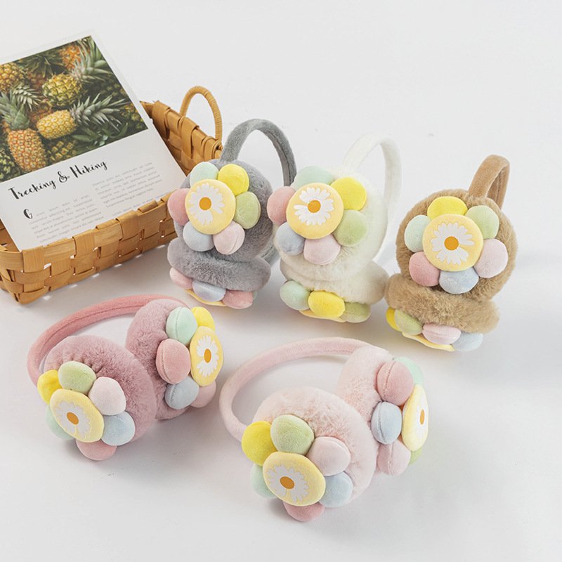 Cute Plush Sunflower Earmuffs for Kids