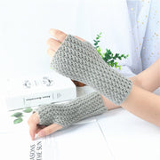 Warm Knitted Fingerless Gloves for Women