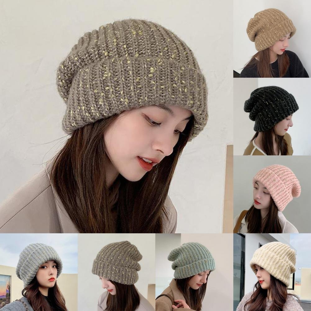 Warm Women's Knitted Hats for Autumn and Winter