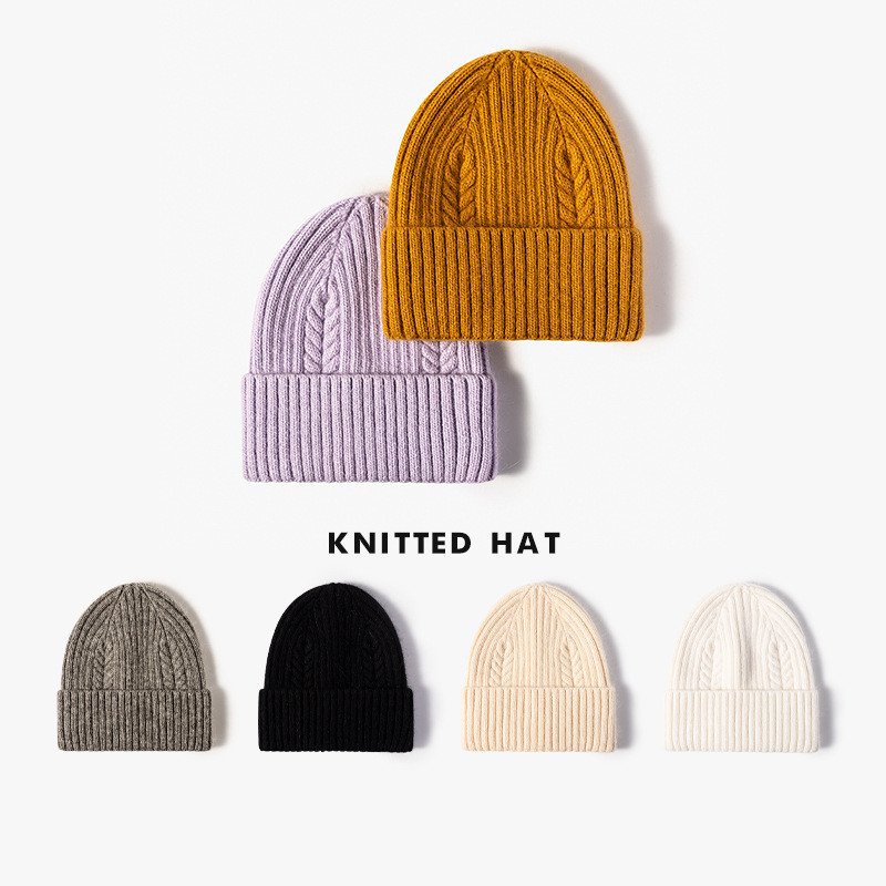 Warm Women's Wool Knitted Hats for Winter
