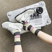 Cozy Striped Socks for Women - Breathable Cotton