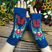 Stay Cozy with Floral Knitted Gloves