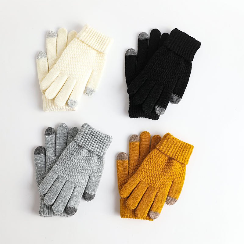 Touch Screen Warm Jacquard Gloves for Men & Women