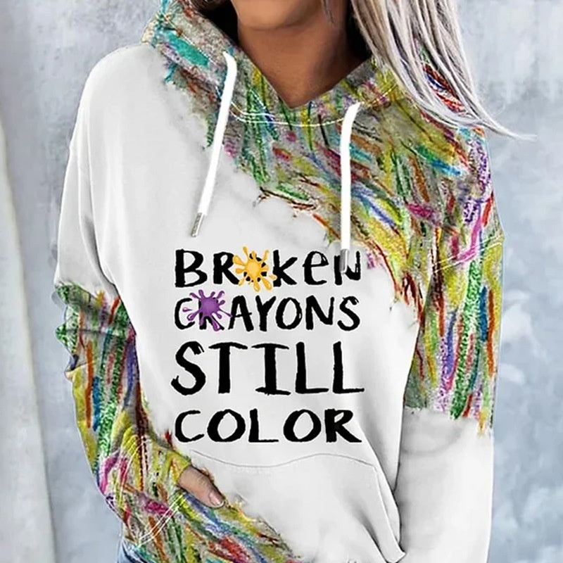 Women's 3D Digital Print Hooded Sweatshirt