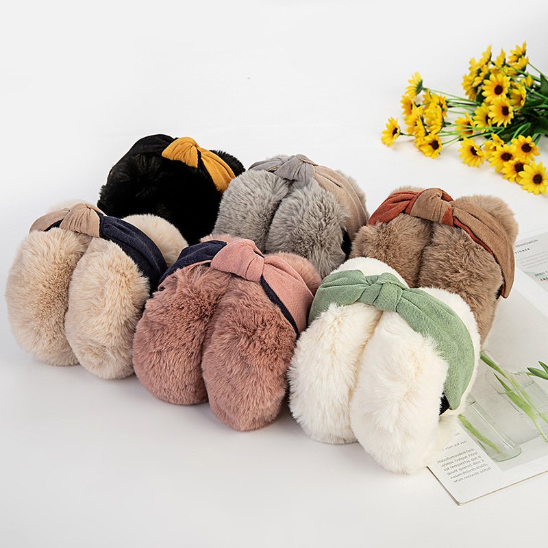 Folding Rabbit Fur Earmuffs for Women