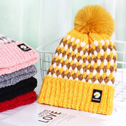 Warm Women's Fashion Knitted Fur Ball Hat