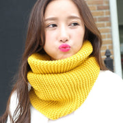 Warm Thick Solid Color Wool Knitted Scarf