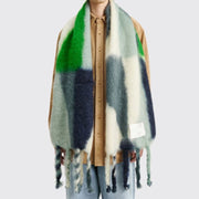 Stay Warm in Style with Geometric Plaid Scarf