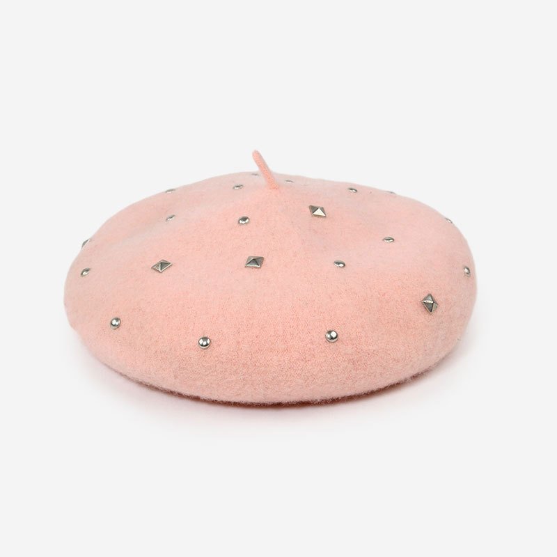 Vintage Wool Beret for Women - Metallic Finish