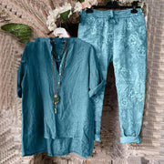 Women's Printing Temperament Twinset Jumpsuit Set