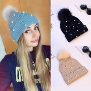 Pearl Knitted Women's Thickening Hat