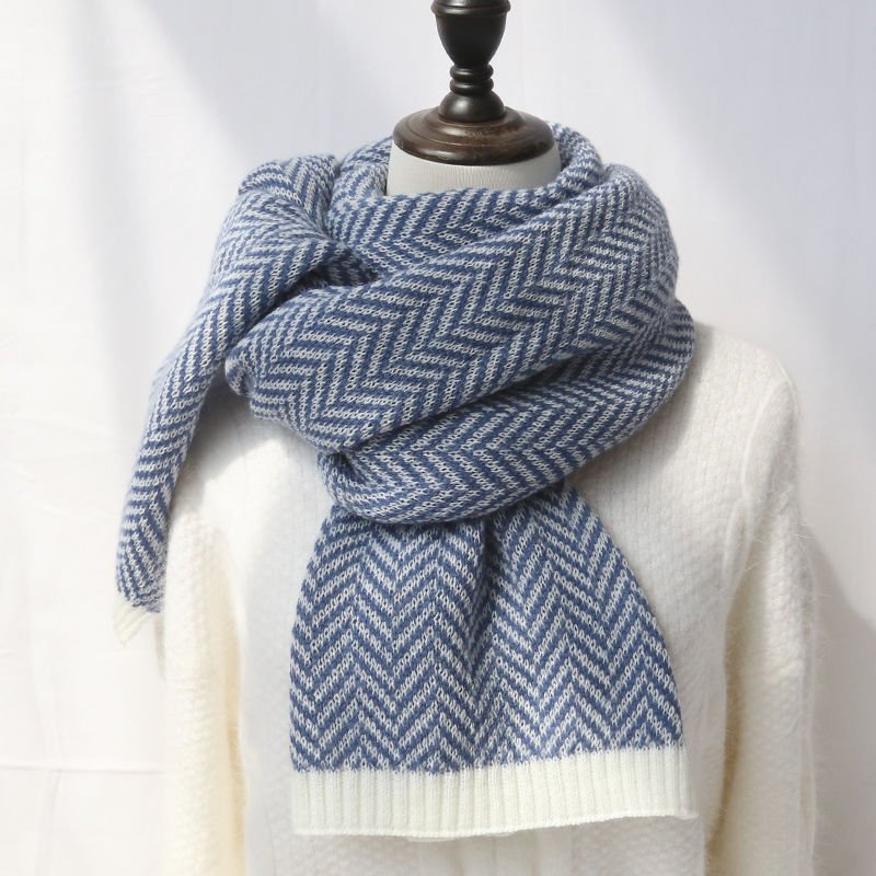 Stay Warm in Style with Faux Cashmere Herringbone Scarf