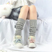 Soft Korean Style Knee Pad Fur Ball Knitted Socks