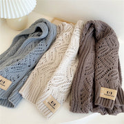 Earth Tone Knitted Wool Scarf for Women