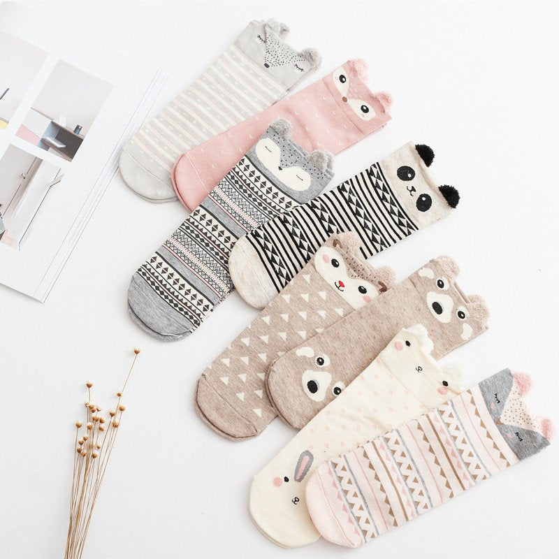 Cute Cartoon Animal Socks for Women