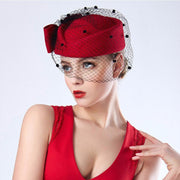 Vintage Red Wool Felt Hat for Women - Timeless Style