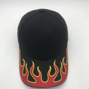 Flame Embroidered Baseball Cap for Men and Women