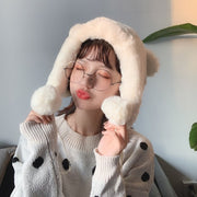 Women's Korean Bear Ears Plush Hat