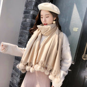 Stay Warm in Style - Long Solid Color Scarf for Women