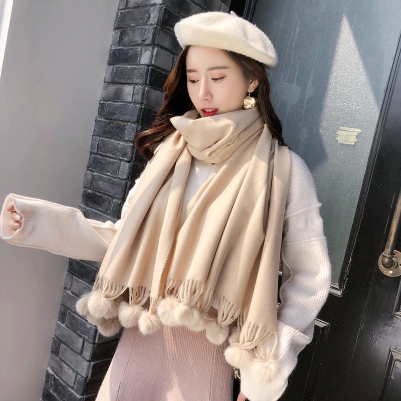 Stay Warm in Style - Long Solid Color Scarf for Women